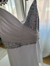 tanzkleid mit Höschen Gr. SA XS 34 weiß silber Pajetten Zipfelrock Dance Costume