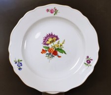 Meissen Kuchenteller im Dekor Bunte Blume 3 Goldrand Ø 18 cm,  neuwertig
