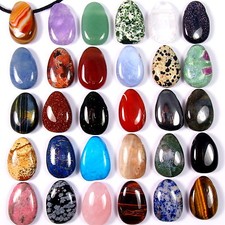 Cabochon - Anhänger Edelstein Ø ca. 30 mm seitlich gebohrt Tropfen p