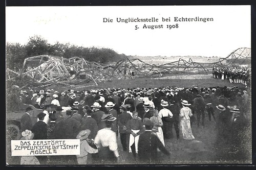 Echterdingen zerstörtes - ak, echterdingen,
