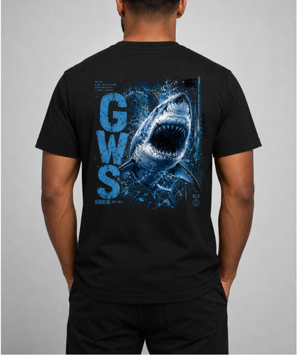 Great white shark back - white,