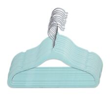 20-50 x Kinder Kleiderbügel Samt Blau Anti-Rutsch Baby Hemdenbügel Wäschebügel