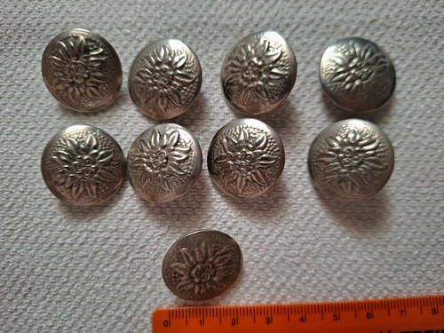 Knöpfe blech silberfarben - 9x,
