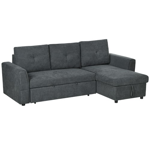 Homcom schlafsofa ecksofa mit - ecksofa,