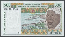 West African States / B / Benin - 500 Francs 2002 UNC - Pick 210Bn