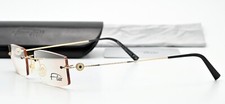 FLAIR Brille Jet Set 718 c 793 52-20 Gold Bemalt Randlos Bohrbrille Viereck OVP