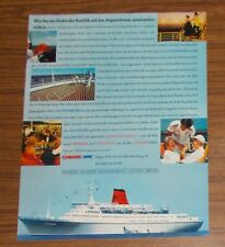 Seltene Werbung CUNARD/NAC Karibik Kreuzfahrt MS VISTAFJORD 1985