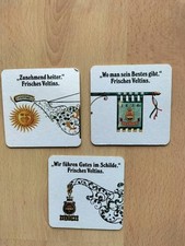 3 Bierdeckel Veltins, Wir führen Gutes im Schilde 