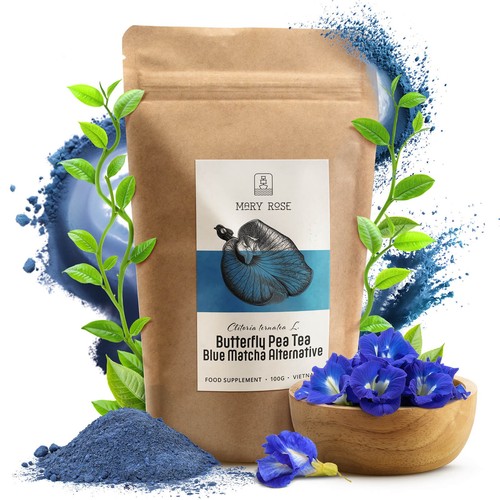 Blue matcha tee blauer pulver - matcha,