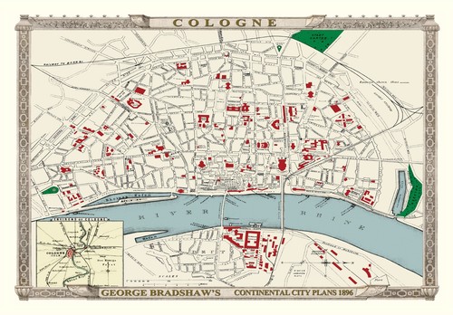 Puzzlekarte von köln 1896 - puzzlekarte,