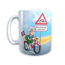 Keramik-Tasse Oma Fahrrad Wunsch-Name Dänemark ★ Frau Kaffee-Becher Geschenkidee