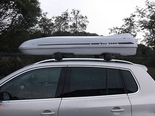 Grosse Exklusive Stabile Premium Dachbox aus GFK Beluga XXL SILBER von MOBILA