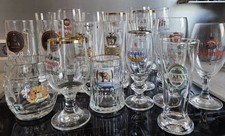 Bierglassammlung aus 17 verschiedenen Gäsern
