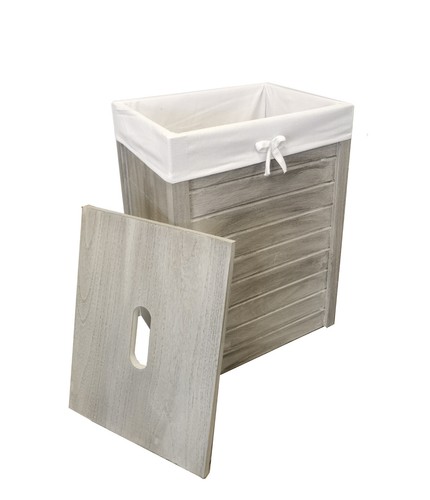 Wäschekorb holz echtholz - wäschekorb,