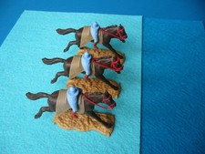 Timpo 3 Pferde mit Satteldecke beige & Reiterunterteil  - Kavallerie Südstaatler