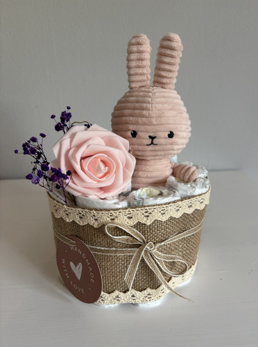 Windeltorte baby geschenk rosa - windeltorte,