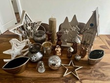 hochwertiges Deko Paket Konvolut- Weihnachten, Herbst, silber, kupfer, Windlicht