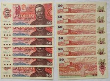 6 x 50 Kronen Banknoten