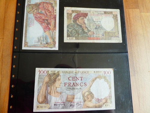 Konvolut alte francs scheine - francs,