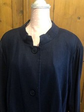 dunkelblauer Leinen  Mantel -