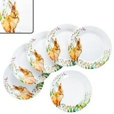 6x Osterfreude Kuchenteller Ø19,4cm Porzellan 6 Personen Frühstücks-Teller Hase