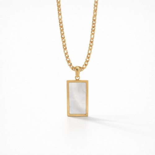 Perlmutt halskette gold - halskette, damen