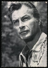 Schauspieler Lex Barker als Old Shatterhand porträtiert, Ansichtskarte 
