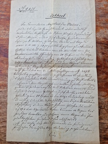 Gerichtsurteil 1873 landeck - gerichtsurteil,