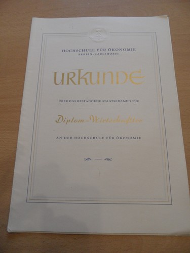 Original ddr urkunde - original,