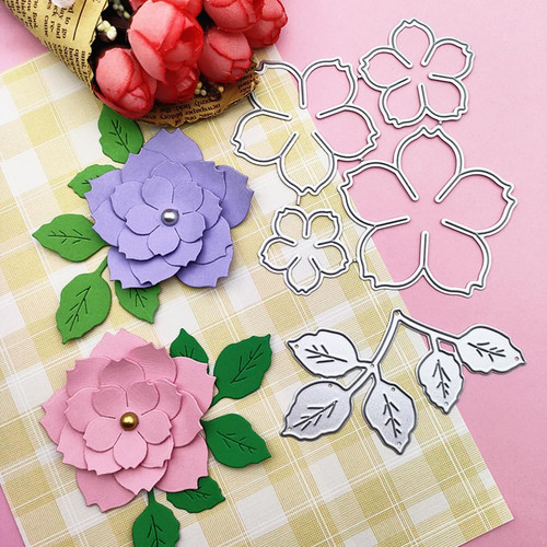 3D-Rosenblüten-Metallblatt-St