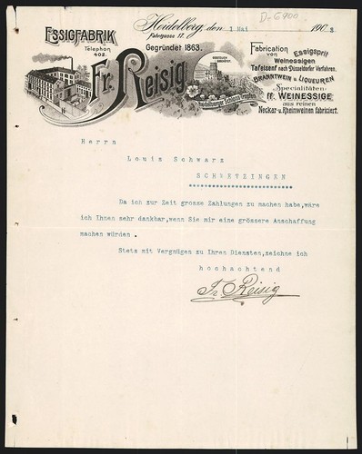 Rechnung heidelberg 1908 - rechnung, 1908,