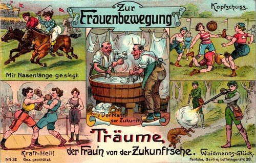 Scherzkarte frauenbewegung - ak,