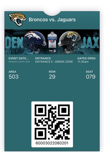 Sammler used ticket - sammler, nfl