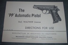 SELTEN Gebrauchsanweisung Pistole PP MANURHIN Lizenz Walther  SELTEN