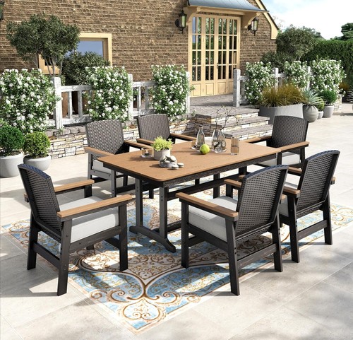7er poly rattan sitzgarnitur - poly,