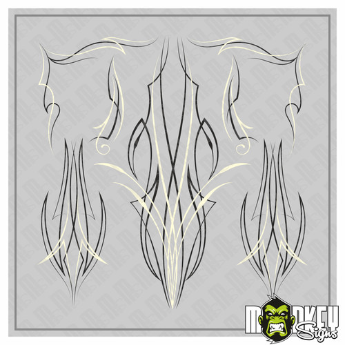Pinstripe aufkleber set - c,