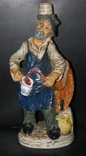 Alte Figurenflasche Schnapsflasche Winzer  handbemalt Made in Italy von 1971