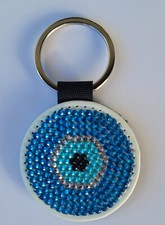Schlüsselanhänger Türkisches Auge (6) Diamond Painting (fertig)