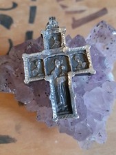 Großes Vintage Antikes Massives Kreuz Silber BAS Punzen Bildlegende a.d.Leben JC