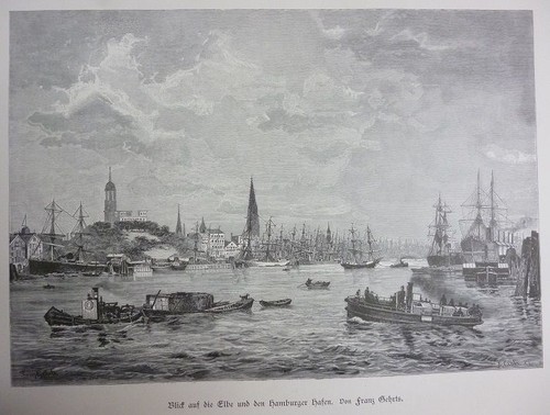 Orig holzstich hamburg - -,