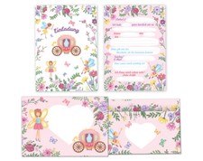 Einladungskarten + Umschläge zum Kindergeburtstag Feen Einladungen Mädchen