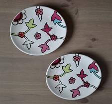 2 bunte Deko-Teller 20 x 17 cm