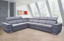 Ecksofa mit Schlaffunktion Estrella Bettkasten Schlafsofa Grau Gewebe 15 Tage 19