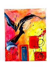 Acryl Gemälde 40x50 Original handgemalt abstrakt modern bunt Unikat Wandbild 285