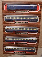 Liliput Rheingoldset, bestehend aus den Wagen 82100, 82200, 82300, 82400, 82500