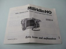 Original Märklin H0 Bedienungsanleitung Fahrtrichtungsschalter 20824