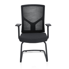 hjh OFFICE Besucherstuhl Konferenzstuhl Stuhl schwarz Armlehne BRETON630