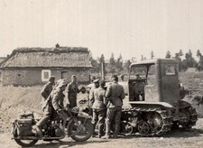 Foto 2.WK"BMW-Motorrad"Kradmelder"Raupenschlepper ww2 Osteuropa-? panzer