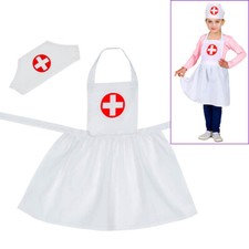 KRANKENSCHWESTER KOSTÜM SCHÜRZE & HAUBE KINDER # Karneval Fasching Arzt Mädchen