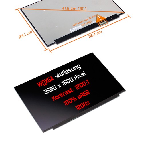 Wsuxga led ersatz display - 16",